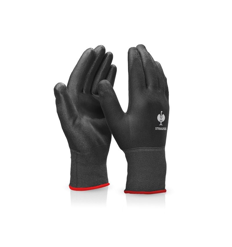 Coated: PU micro gloves + black