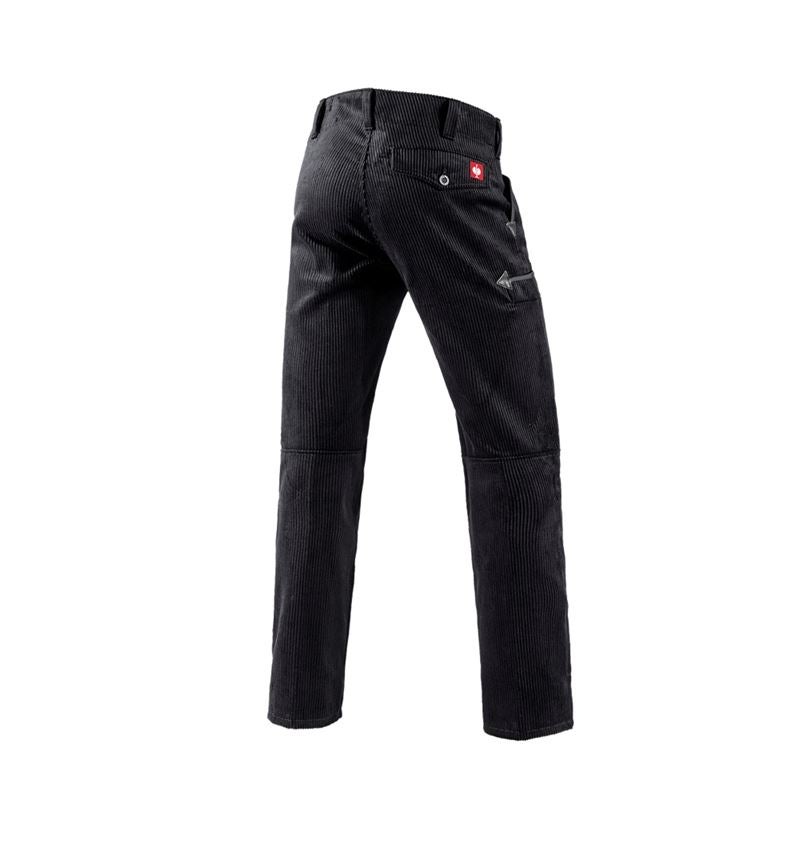 Pantalons de travail: Pant.corp.en velours côtelé e.s. s.pattes d’élépha + noir 6