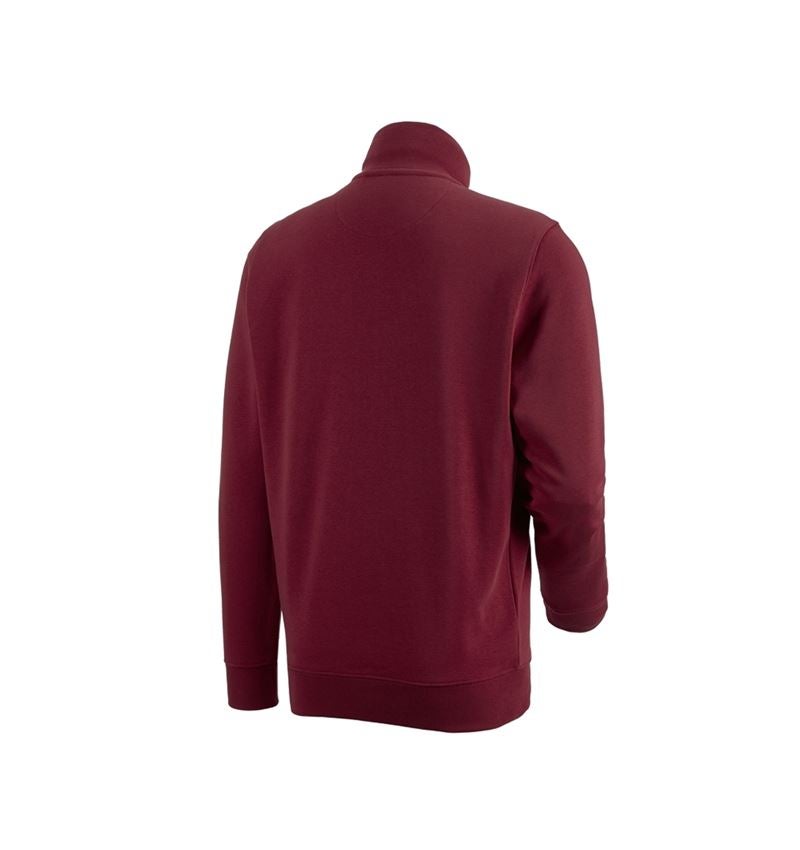 Hauts: e.s. Sweatshirt ZIP poly cotton + bordeaux 1