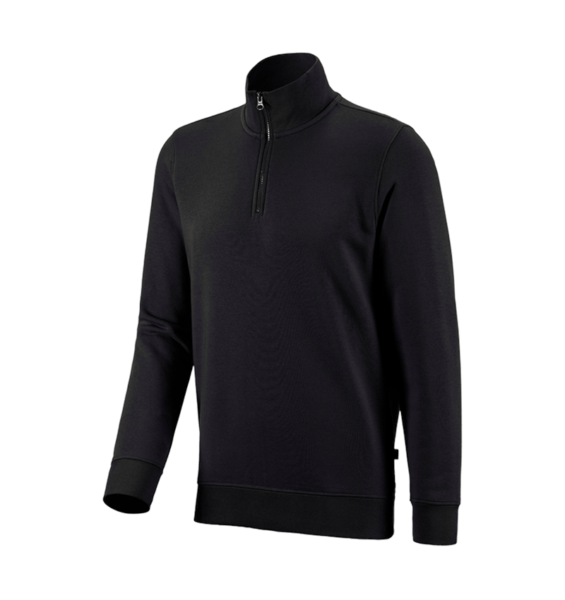 e.s. ZIP-sweatshirt poly cotton black | Strauss