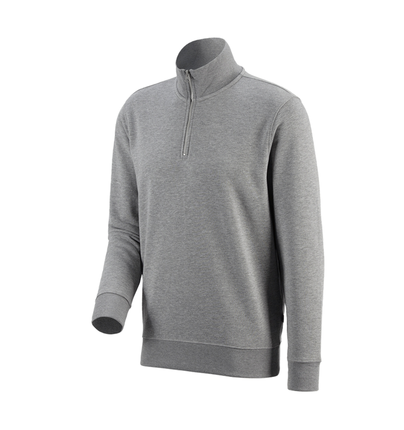 Shirts, Pullover & more: e.s. ZIP-sweatshirt poly cotton + grey melange 1