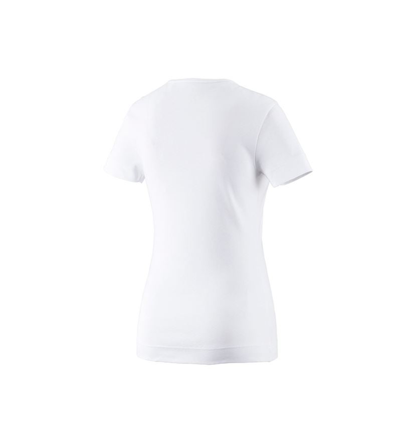 Hauts: e.s. T-shirt cotton V-Neck, femmes + blanc 2