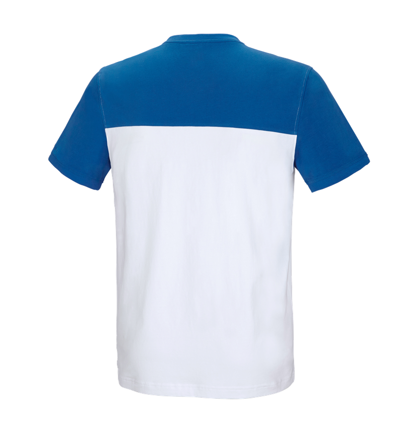 Shirts, Pullover & more: e.s. T-shirt cotton stretch bicolor + white/gentianblue 4