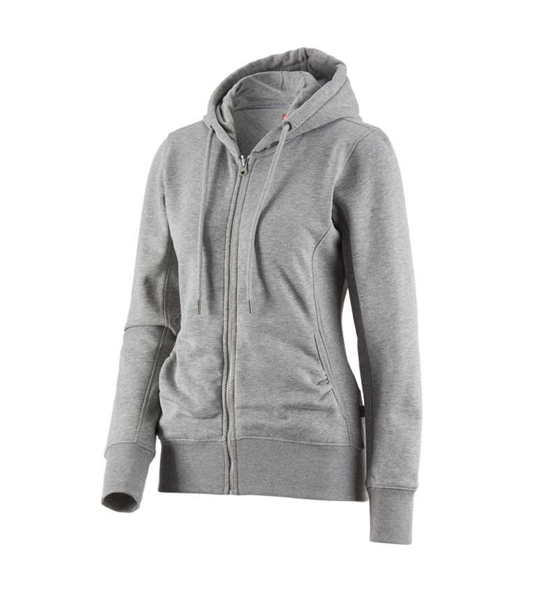 Shirts, Pullover & more: e.s. Hoody sweatjacket poly cotton, ladies' + grey melange 1