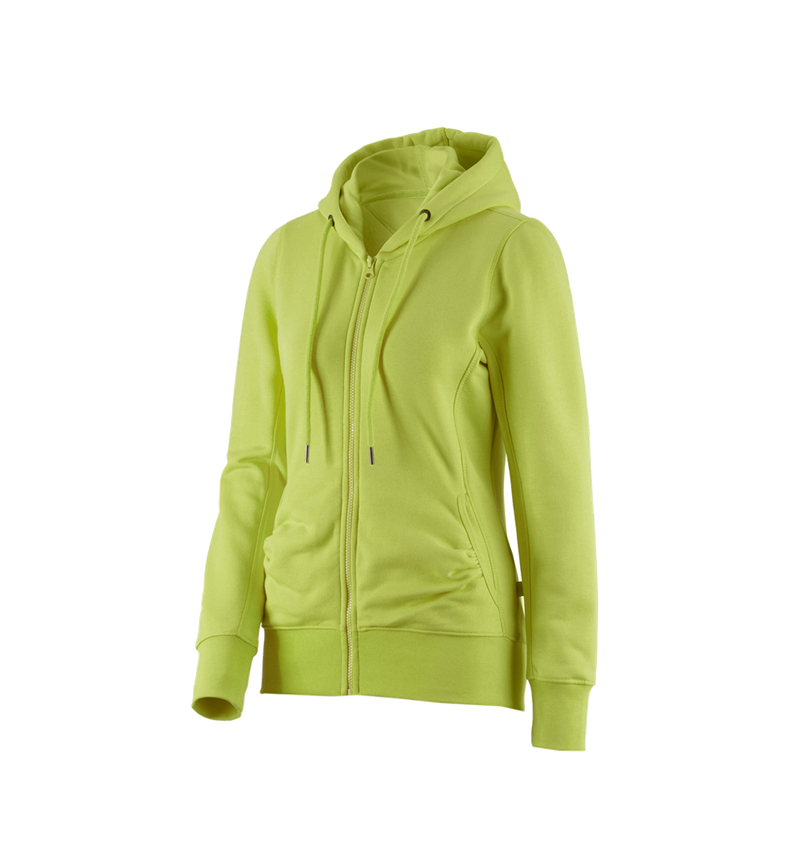 Hauts: e.s. Hoody sweat zippé poly cotton, femmes + vert mai