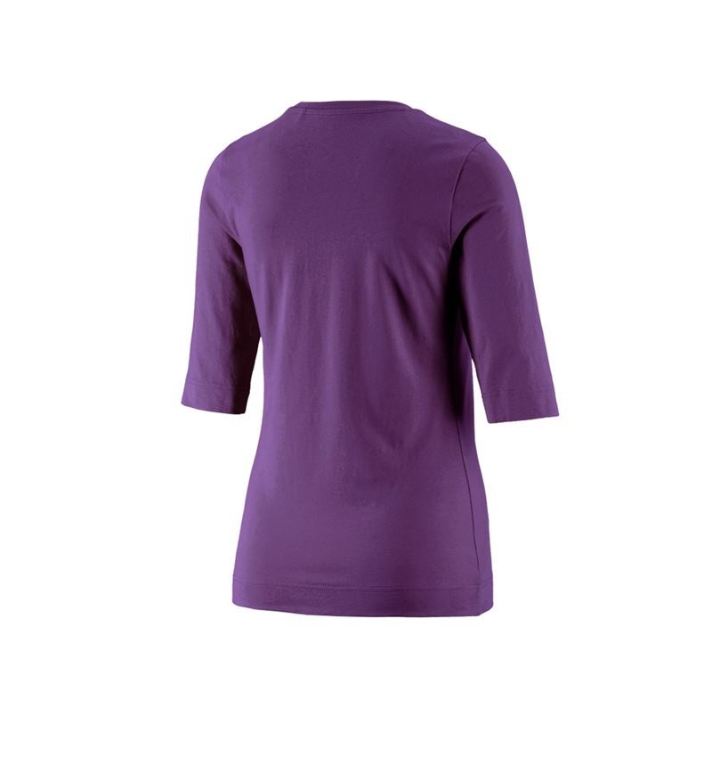 Hauts: e.s. Shirt à manches 3/4 cotton stretch, femmes + violet 1