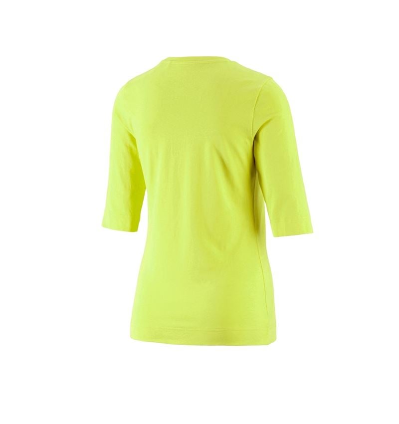 Hauts: e.s. Shirt à manches 3/4 cotton stretch, femmes + vert mai 3