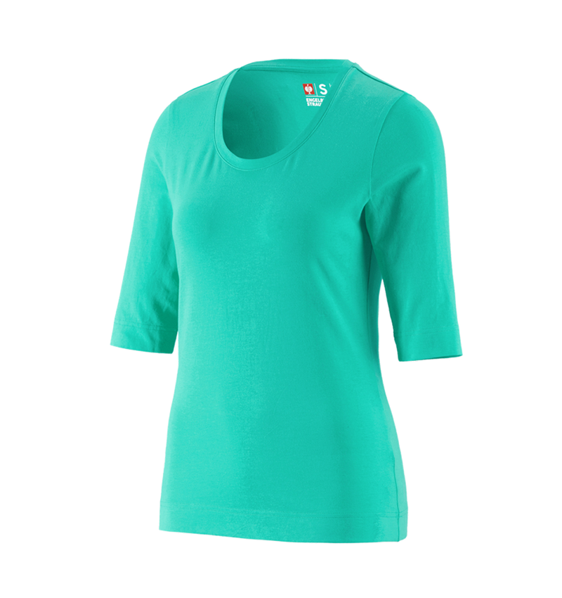 Shirts, Pullover & more: e.s. Shirt 3/4 sleeve cotton stretch, ladies' + lagoon 1