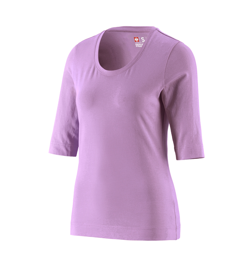 Hauts: e.s. Shirt à manches 3/4 cotton stretch, femmes + lavande