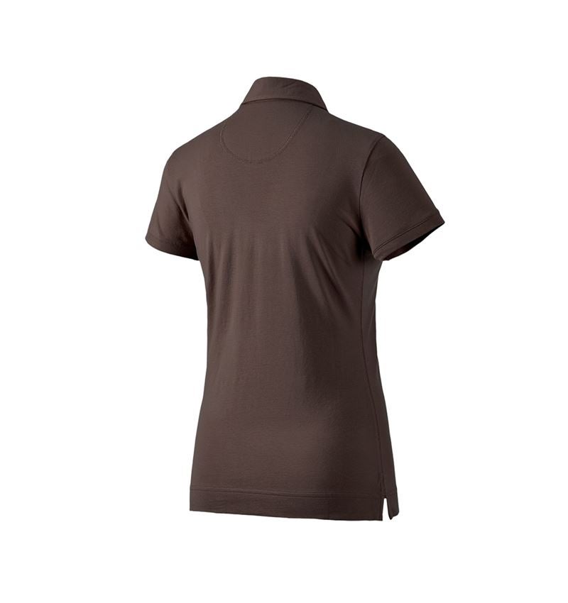 Hauts: e.s. Polo cotton stretch, femmes + marron 1