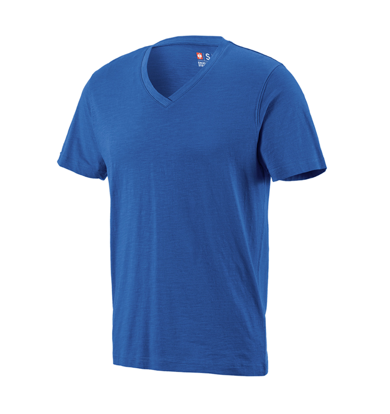 Shirts, Pullover & more: e.s. T-shirt cotton slub V-Neck + gentianblue 2