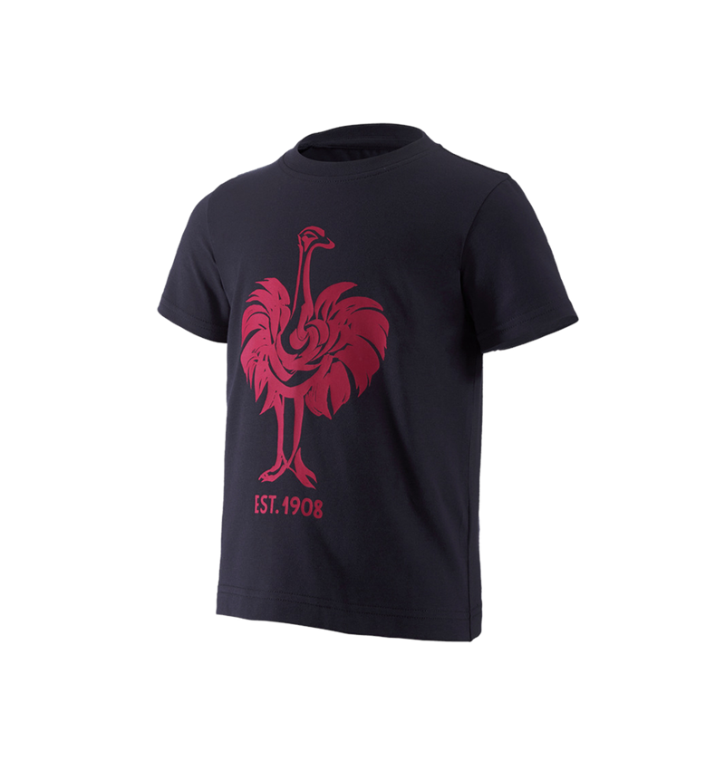 Hauts: e.s. T-Shirt 1908, enfants + bleu foncé/magenta