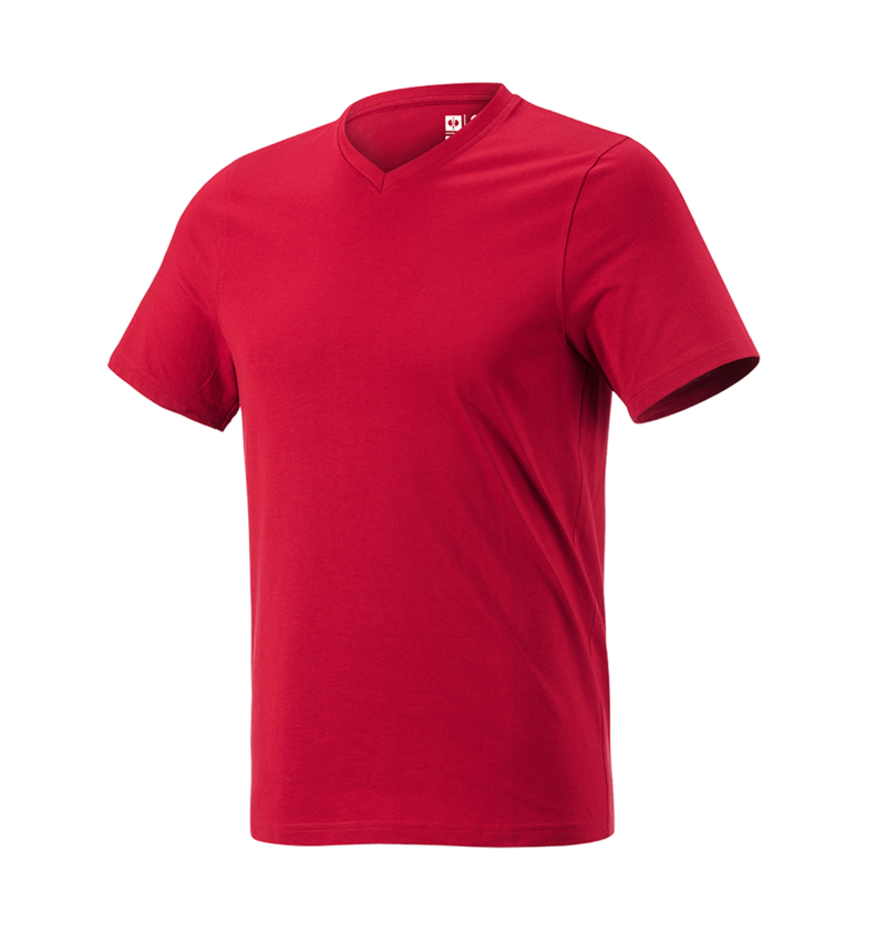 Shirts, Pullover & more: e.s. T-shirt cotton V-Neck + fiery red 2