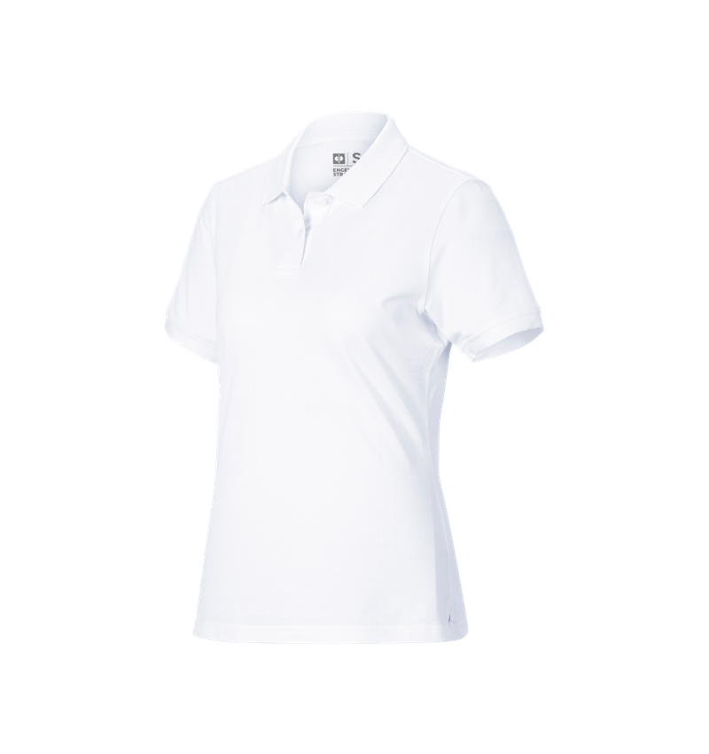 Hauts: e.s. Piqué-Polo cotton light, femmes + blanc 2