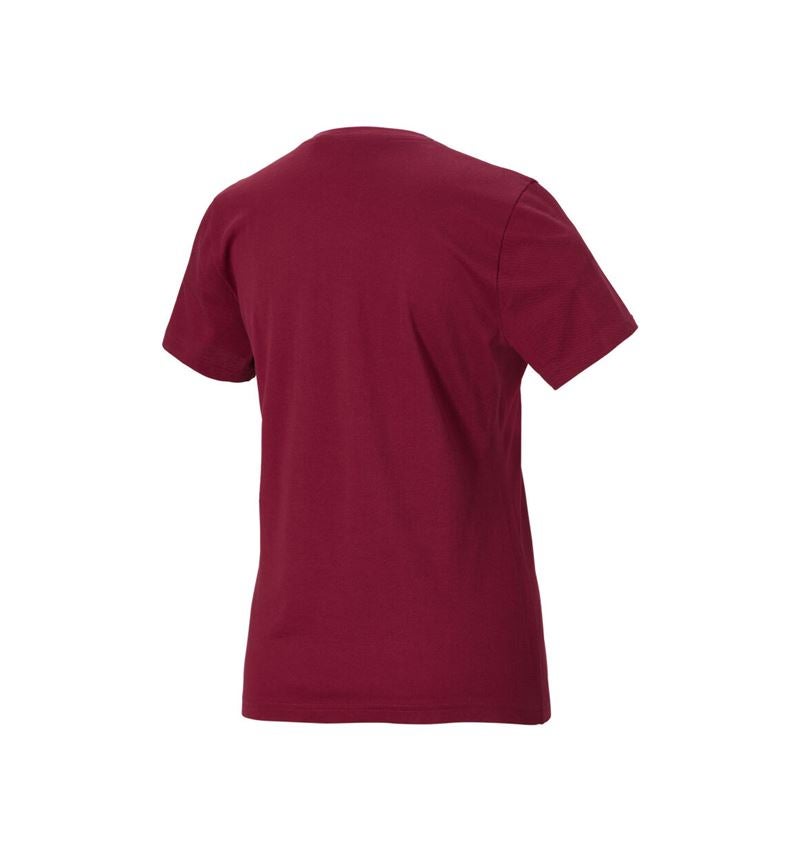 Vêtements: e.s. Piqué-T-Shirt cotton light, femmes + bordeaux 4