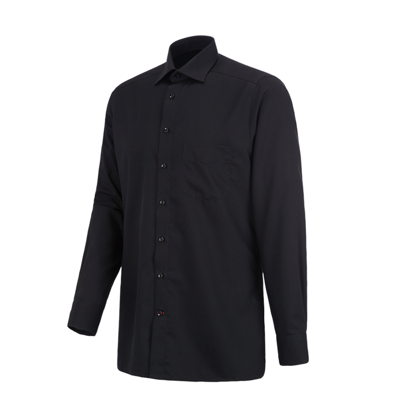 Hauts: Chemise de travail e.s.comfort, à manches longues + noir