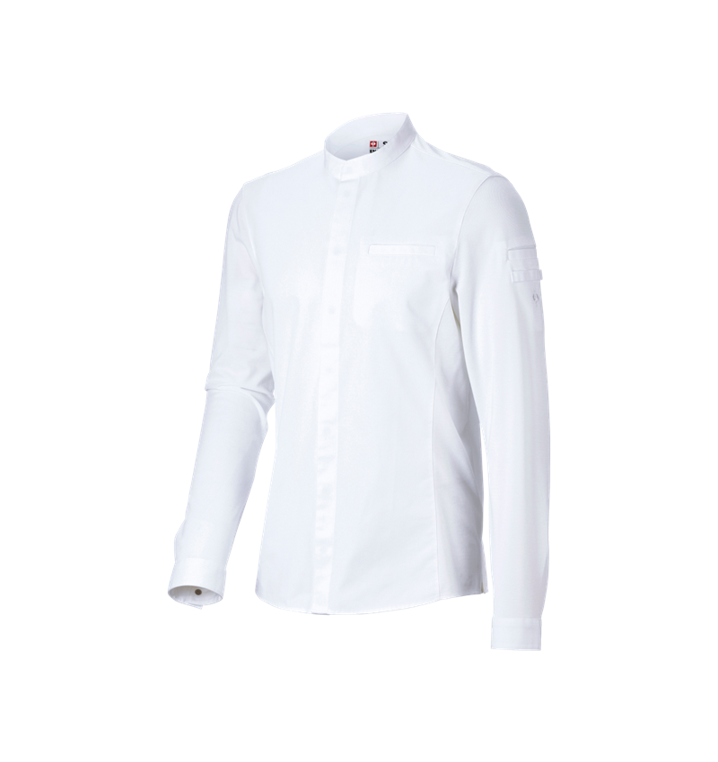 Hauts: e.s. Chemise de cuisinier hybride + blanc 2