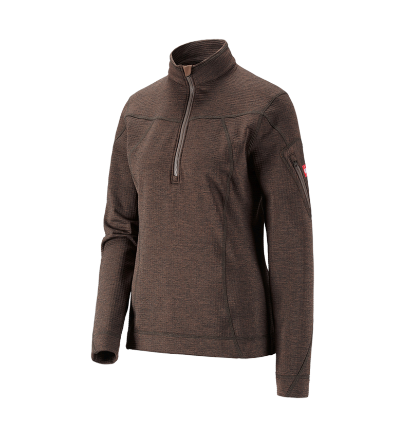 Hauts: Pull camionneur climacell e.s.dynashield,femmes + marron mélange 2