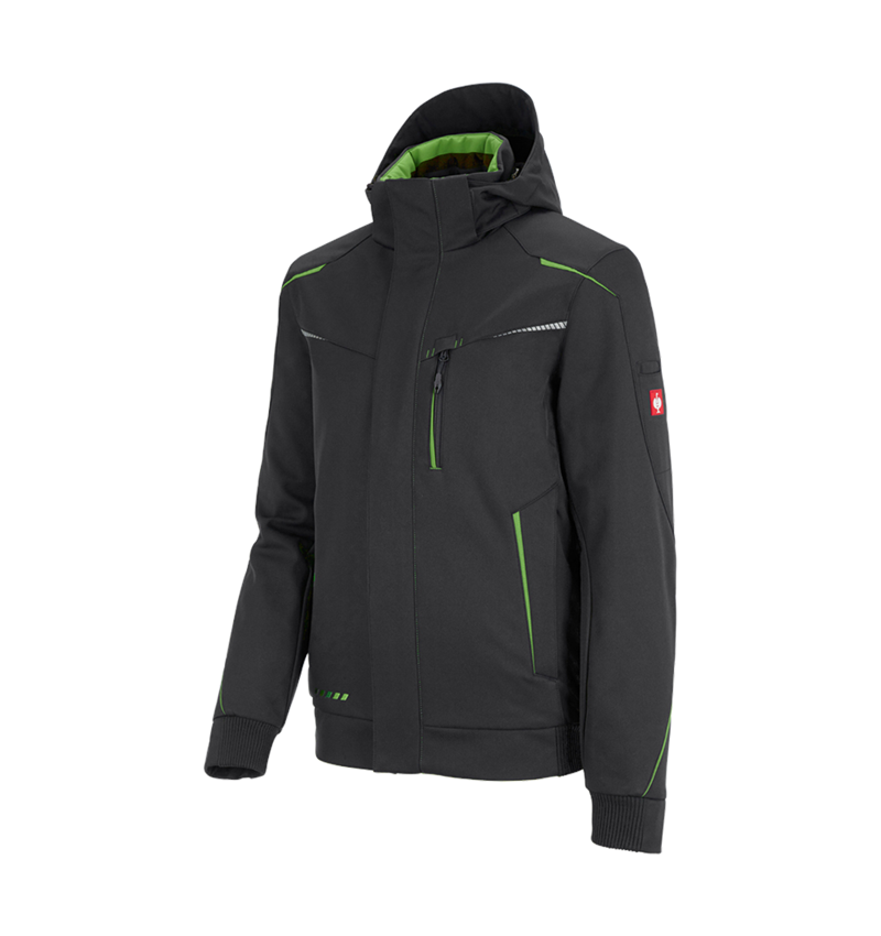 Work Jackets: Winter softshell jacket e.s.motion 2020, men's + black/seagreen 4