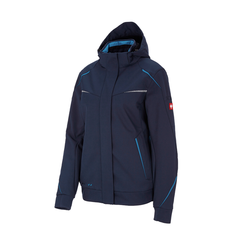 Work Jackets: Winter softshell jacket e.s.motion 2020, ladies' + navy/atoll 4