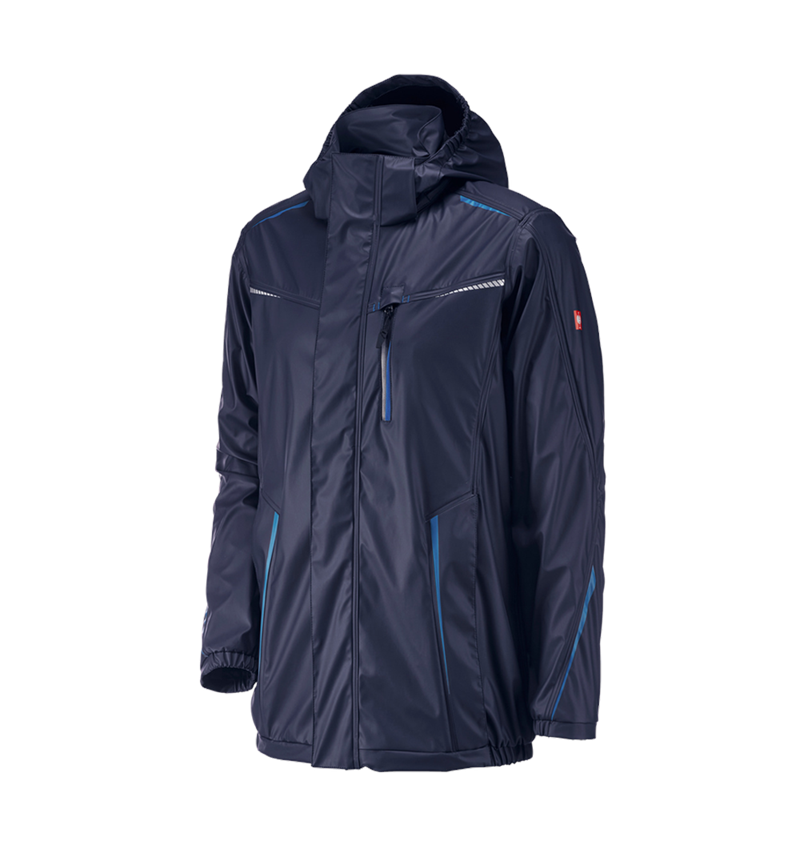 Work Jackets: Rain jacket e.s.motion 2020 superflex + navy/atoll 2
