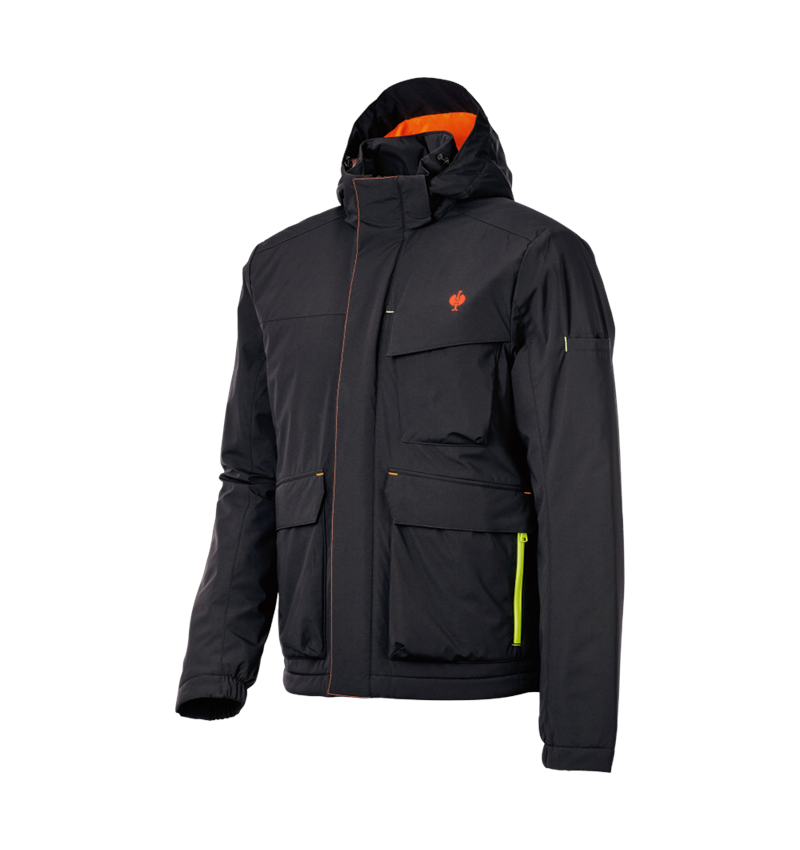 Work Jackets: Winter jacket e.s.trail + black/anthracite/high-vis orange/high-vis yellow 3