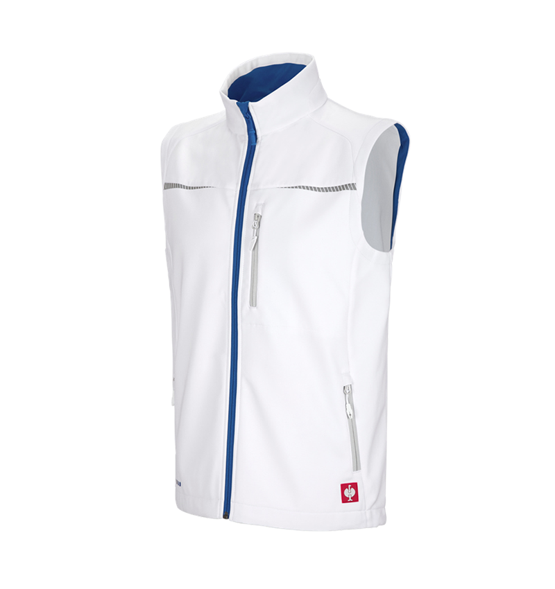 Work Body Warmer: Softshell bodywarmer e.s.motion 2020 + white/gentianblue 2