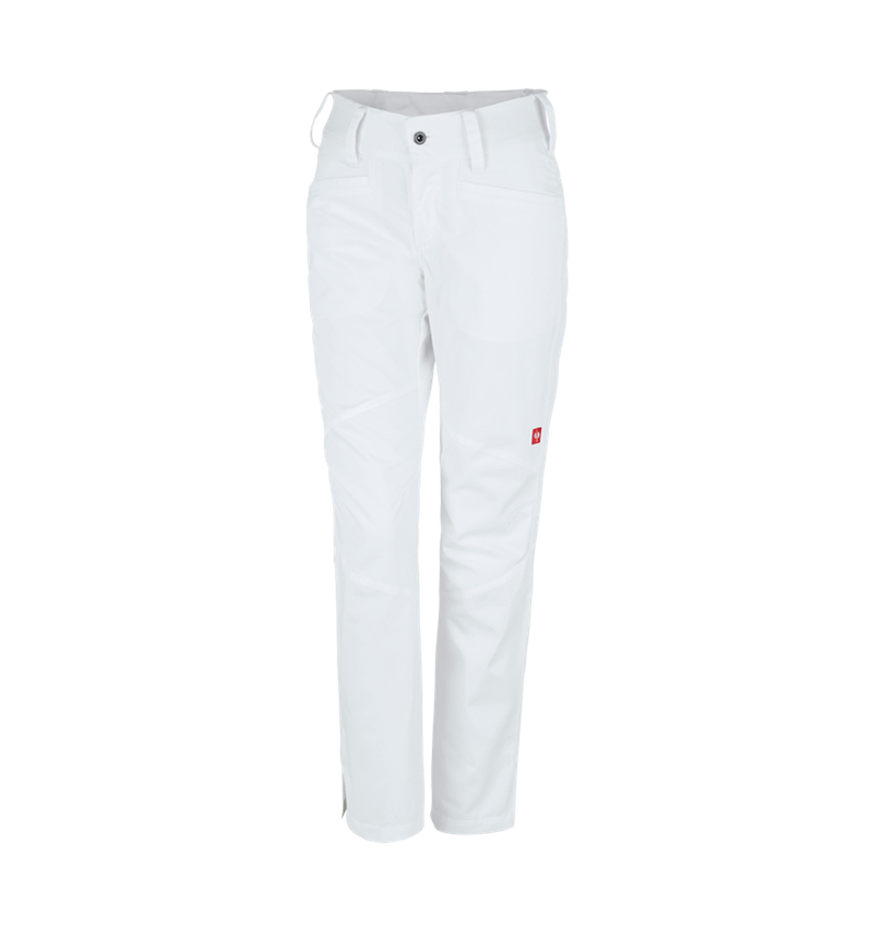Pantalons de travail: e.s. Pantalon de travail base, femmes + blanc