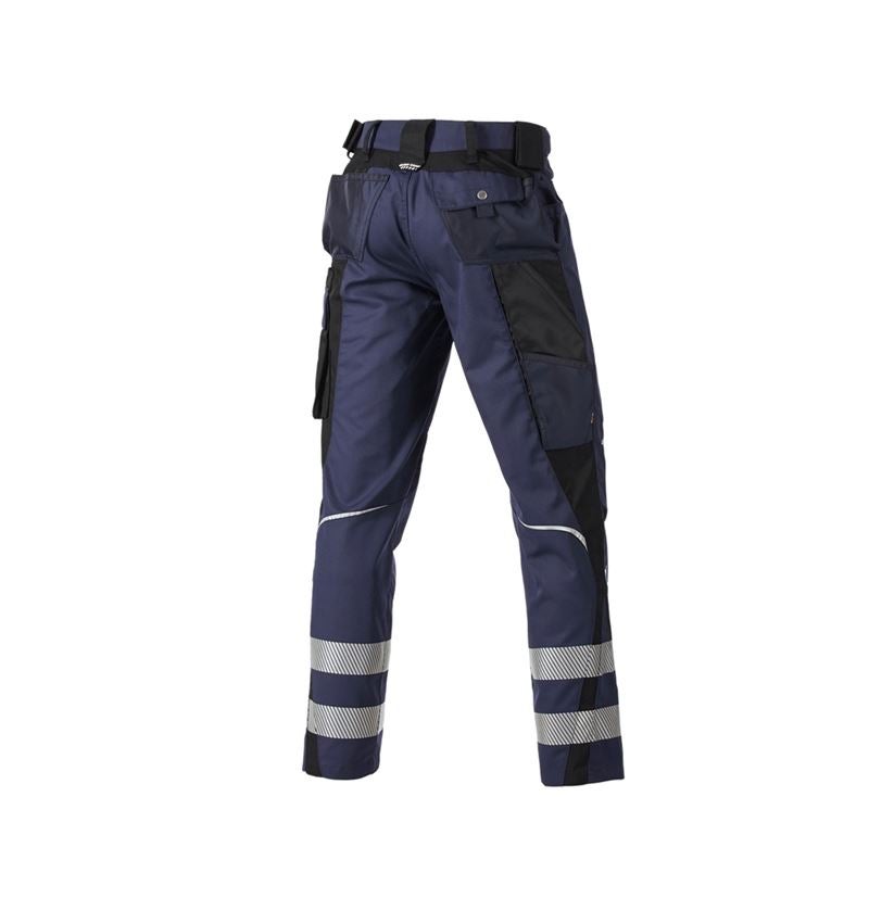 Pantalons de travail: Pantalon à taille élastique Secure + bleu foncé/noir 1