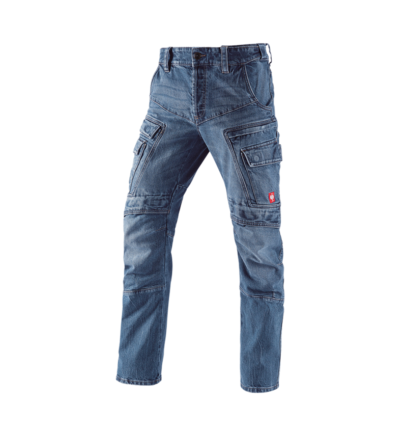 Work Trousers: e.s. Cargo worker jeans POWERdenim + stonewashed 8