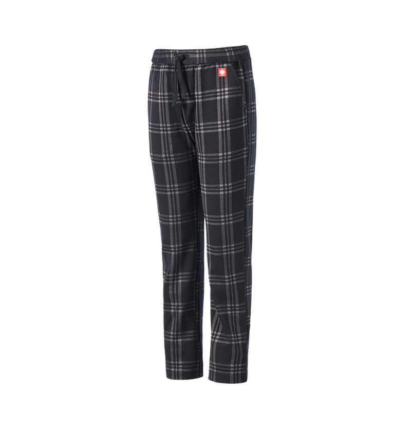 Work Trousers: e.s. Checkered Pyjama Bottoms, children's + black/basaltgrey 6