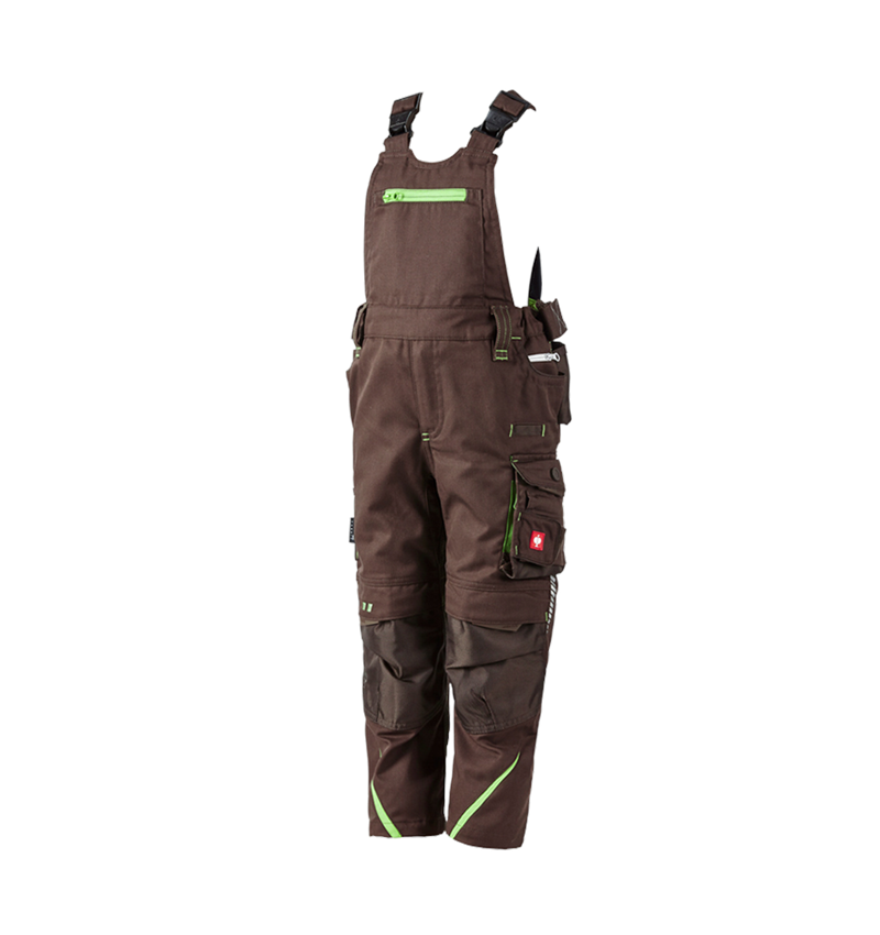 Trousers: Children's bib & brace e.s.motion 2020 + chestnut/seagreen 2