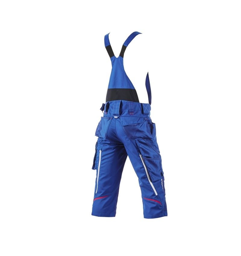 Work Trousers: 3/4 bib & brace e.s.motion 2020 + royalblue/fiery red 3