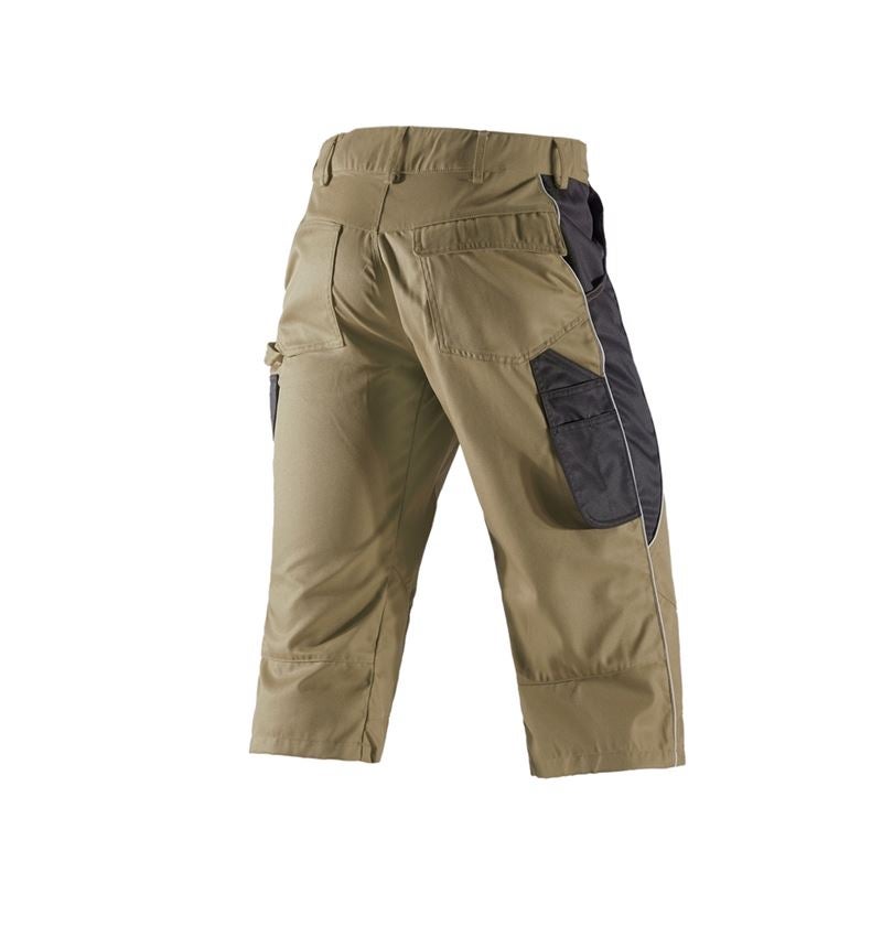 Work Trousers: 3/4 length trousers e.s.active + khaki/black 3