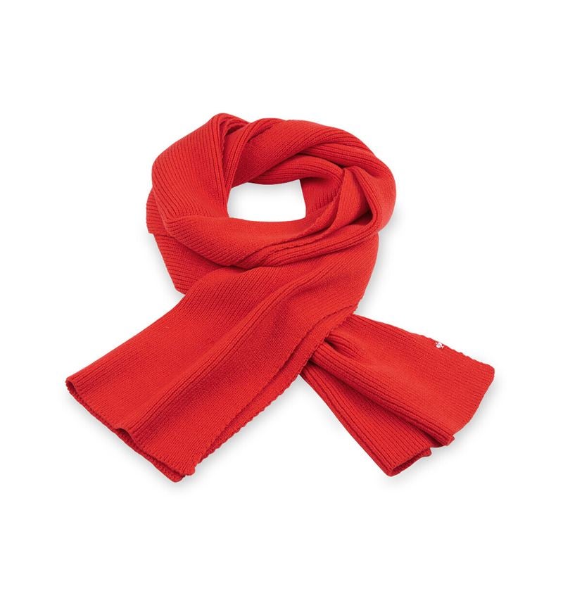 Accessoires: e.s. Écharpe en tricot + strauss rouge