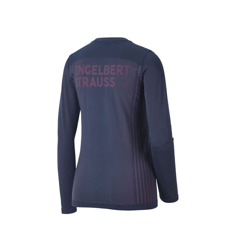 Thermal Underwear: Funct.-longsleeve e.s.trail seamless-warm, ladies' + deepblue/tarapink 4