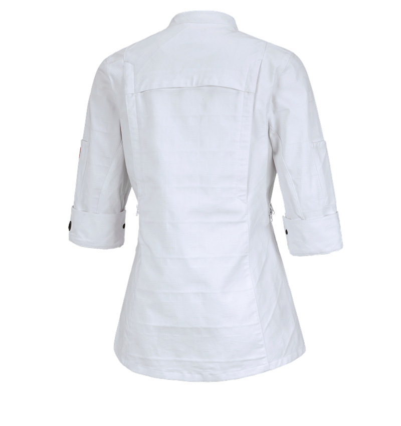 Work Jackets: Work jacket 3/4-sleeve e.s.fusion, ladies' + white 3