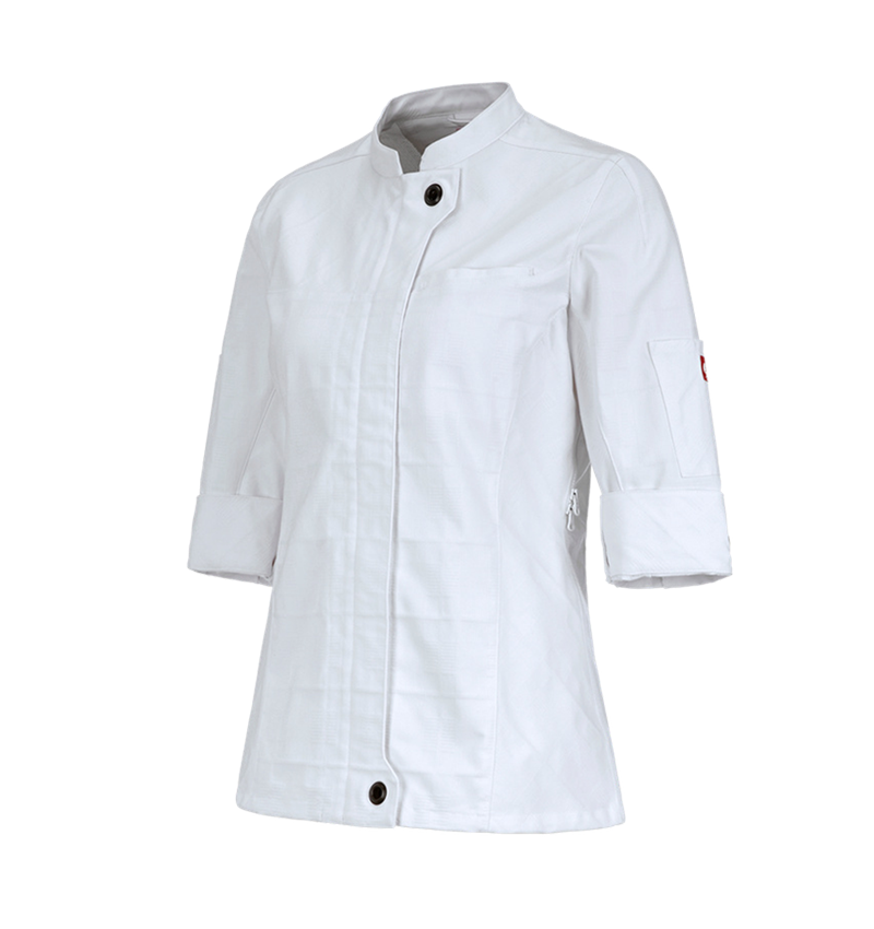 Work Jackets: Work jacket 3/4-sleeve e.s.fusion, ladies' + white 2