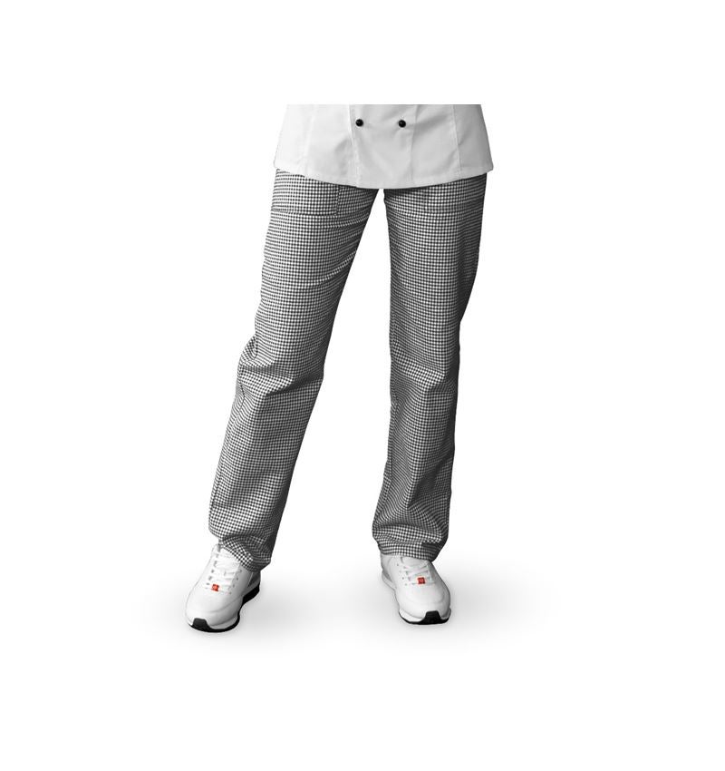 Work Trousers: Women's chef trousers + black/white