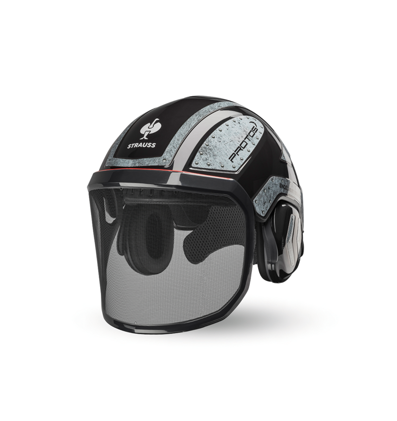 Cadeaux plus grands: e.s. Casque de forestier Protos® + noir/gris