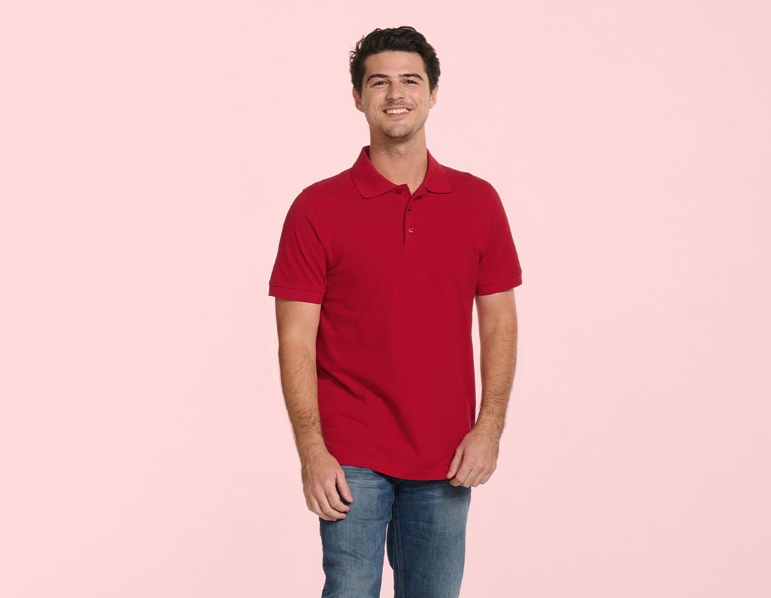 Hauts: e.s. Polo cotton + rouge vif