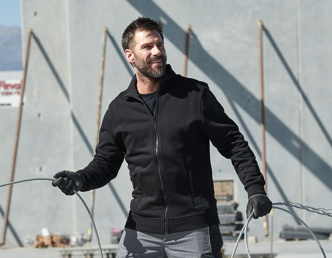 Shirts, Pullover & more: e.s. Sweat jacket poly cotton + black