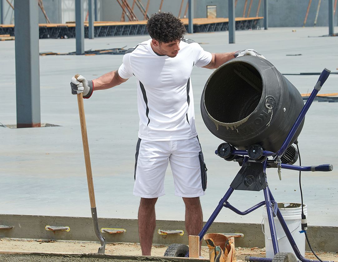 Hauts: e.s. T-shirt fonctionnel poly Silverfresh + blanc/ciment 1