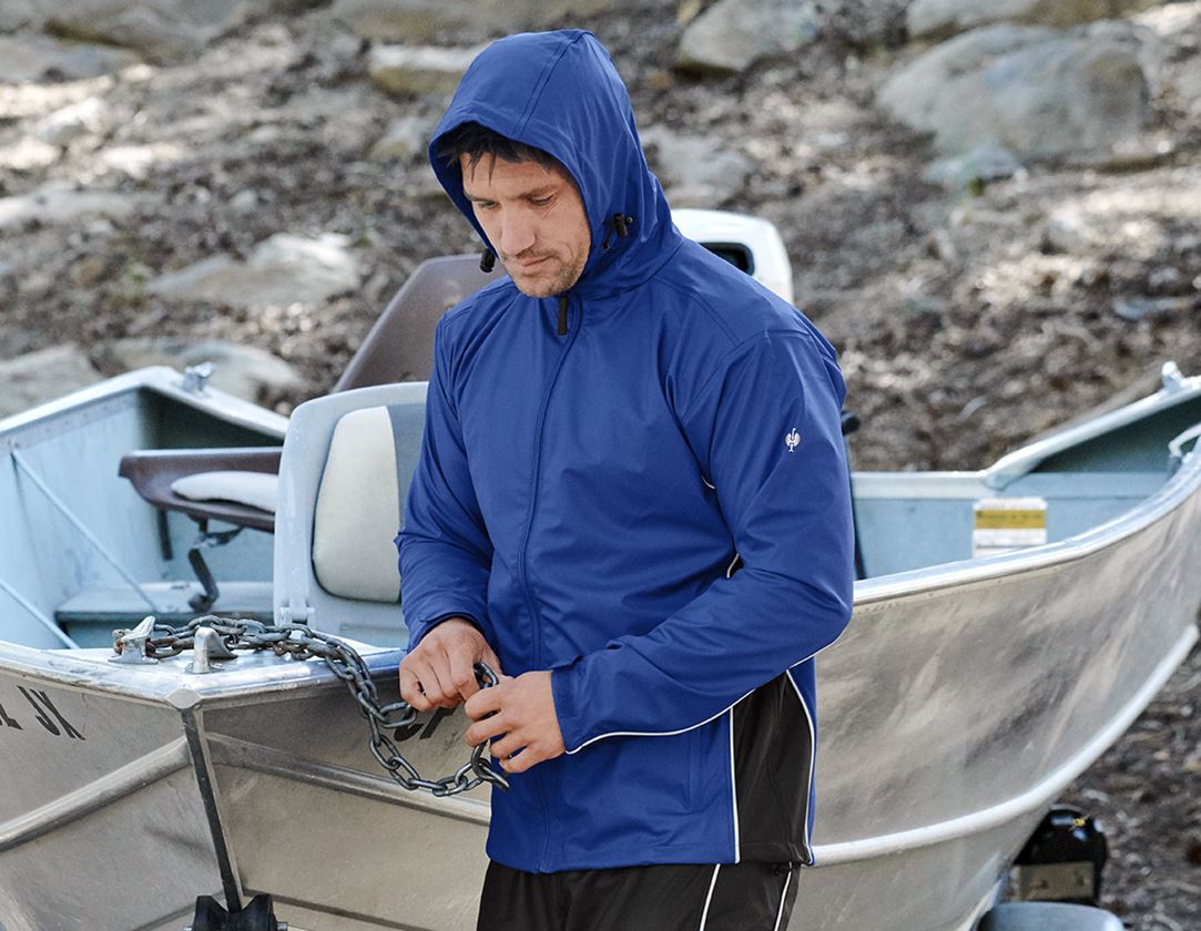 Work Jackets: Rain jacket flexactive + royalblue/black 1