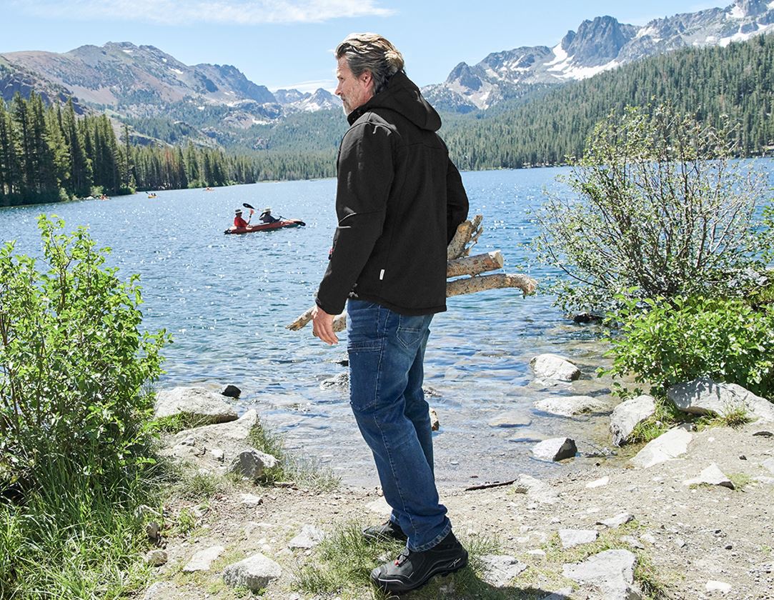 Vestes de travail: Veste Softshell à capuche Aspen + noir 1