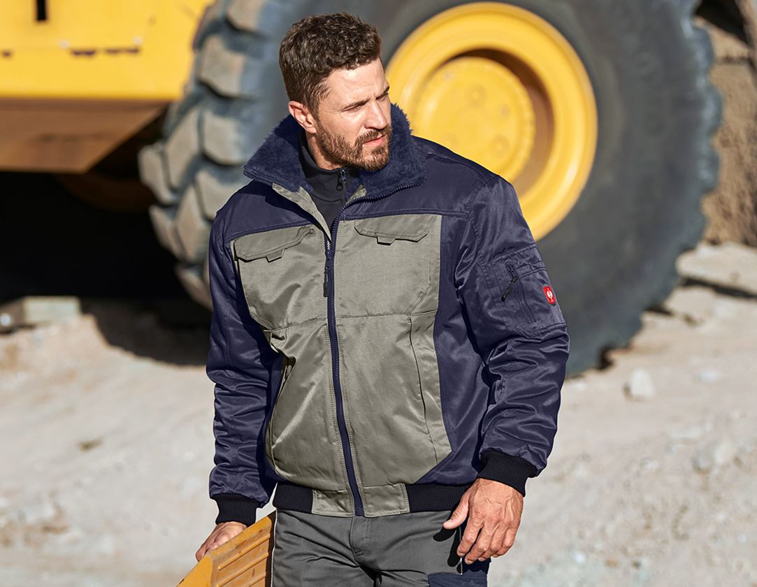 Work Jackets: Pilot Jacket Dakota II + grey/navy blue