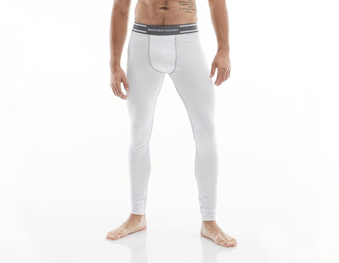 Sous-vêtements | Vêtements thermiques: e.s. Caleçon long en coton élastique + blanc