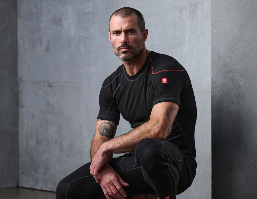 Sous-vêtements | Vêtements thermiques: e.s. T-shirt-fonctionnel basis-warm + noir 1