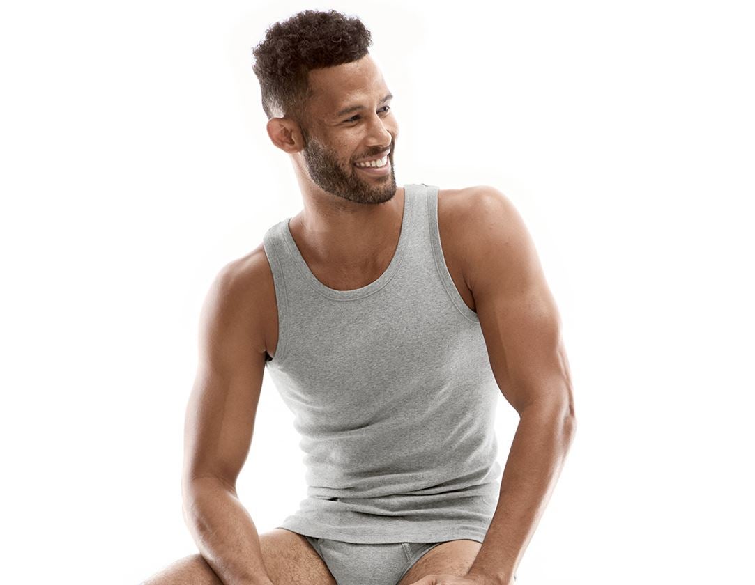 Underwear | Functional Underwear: e.s. Vest fine rib classic + grey melange 1