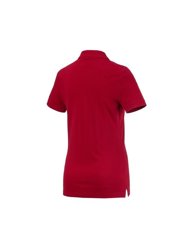 Hauts: e.s. Polo cotton, femmes + rouge vif 1